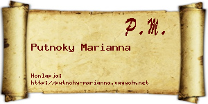 Putnoky Marianna névjegykártya